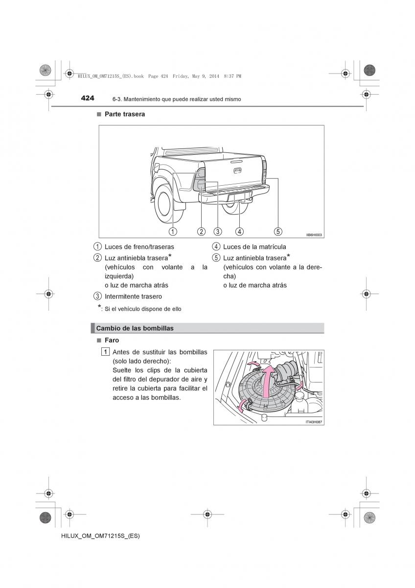 Toyota Hilux VII 7 manual del propietario / page 424