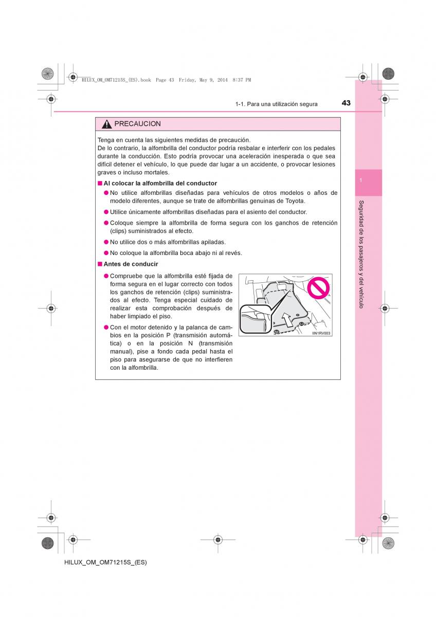 Toyota Hilux VII 7 manual del propietario / page 43