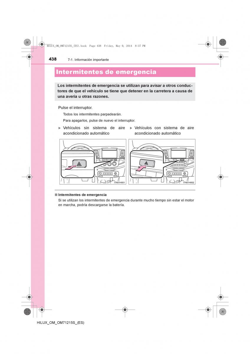 Toyota Hilux VII 7 manual del propietario / page 438