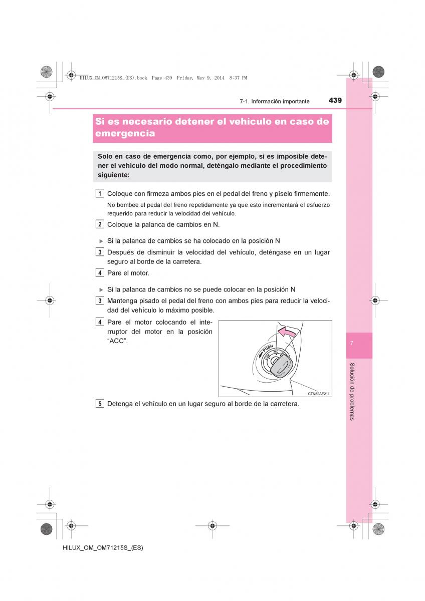 Toyota Hilux VII 7 manual del propietario / page 439