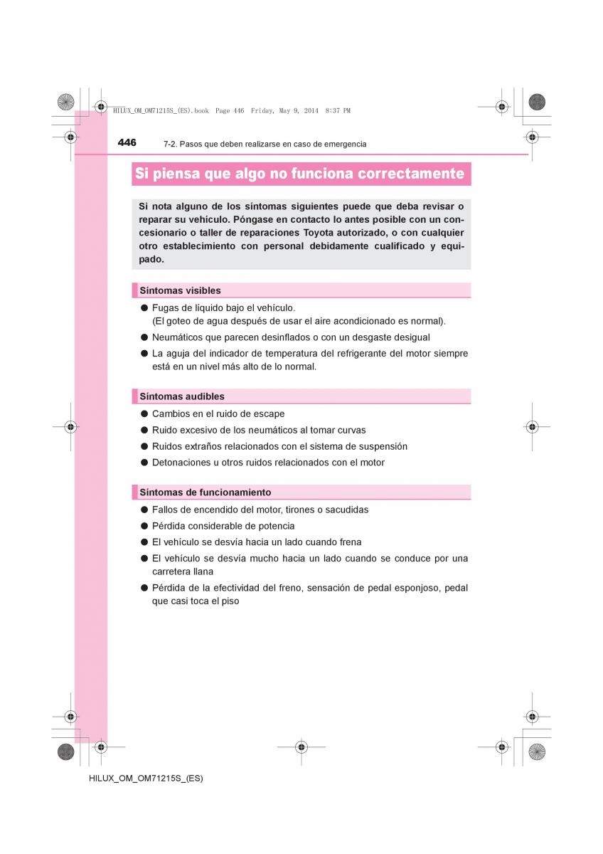 Toyota Hilux VII 7 manual del propietario / page 446