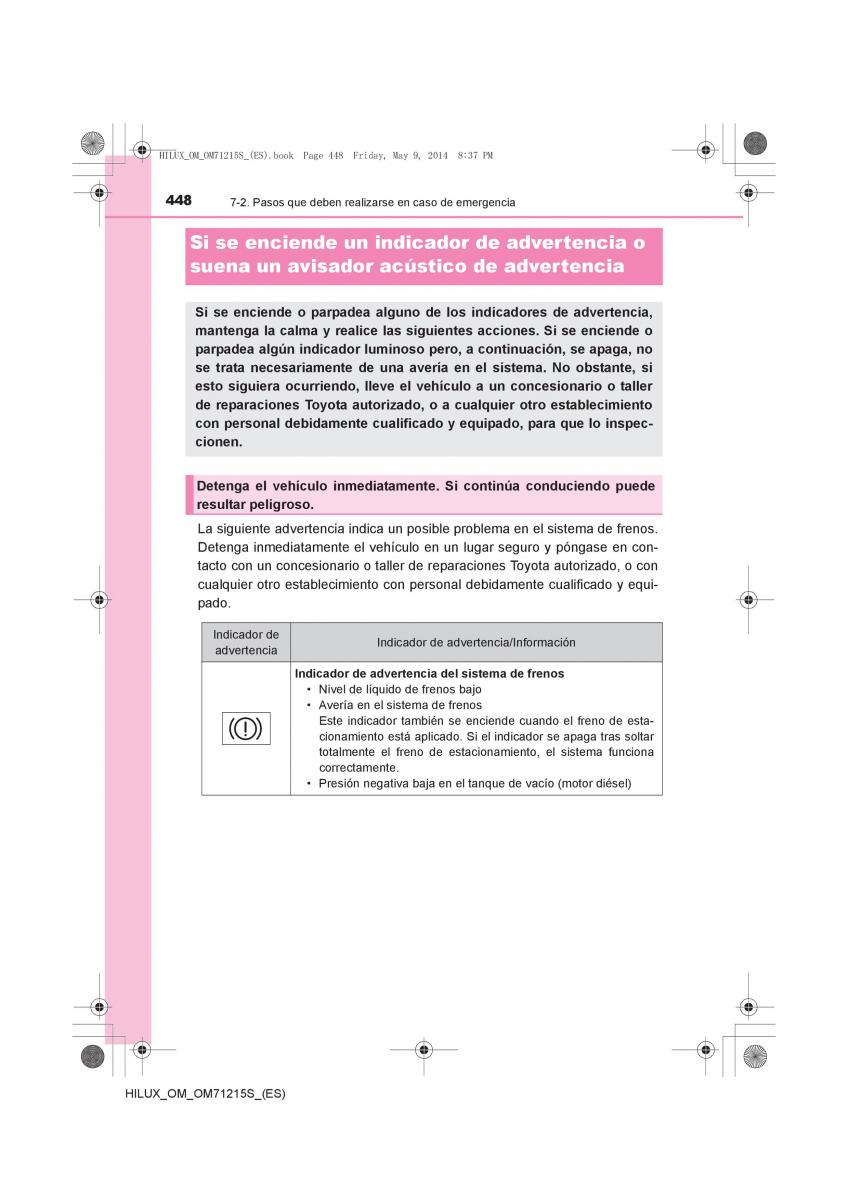 Toyota Hilux VII 7 manual del propietario / page 448