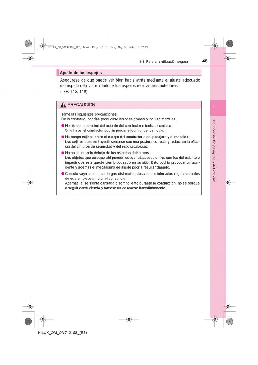 Toyota Hilux VII 7 manual del propietario / page 45