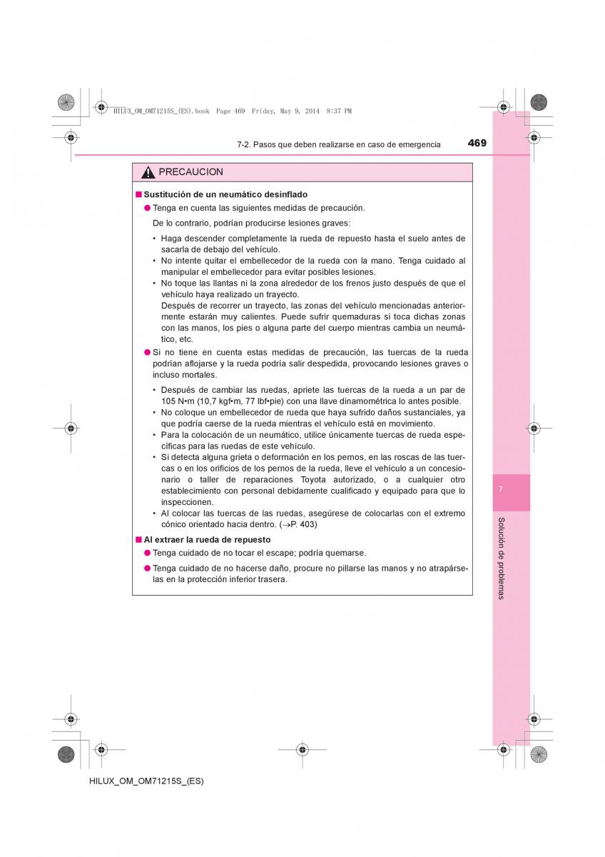 Toyota Hilux VII 7 manual del propietario / page 469