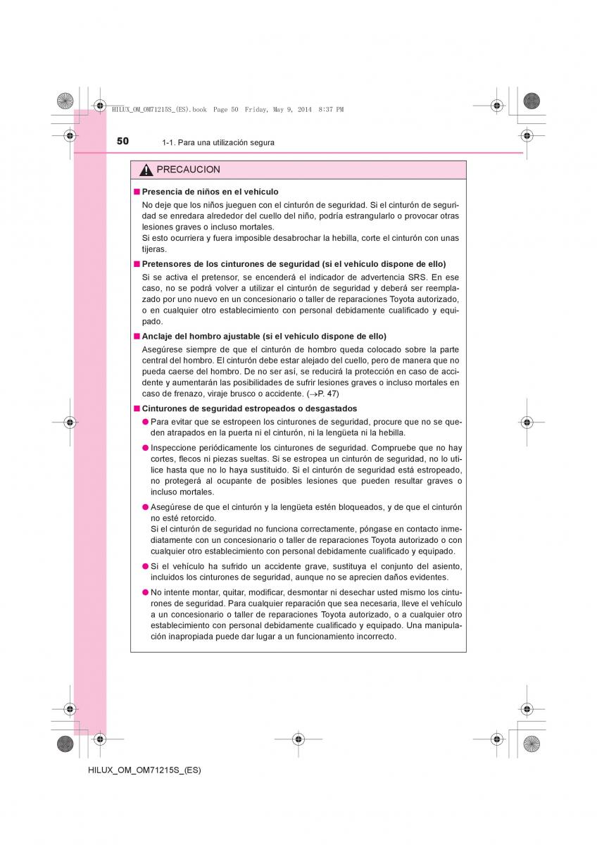 Toyota Hilux VII 7 manual del propietario / page 50