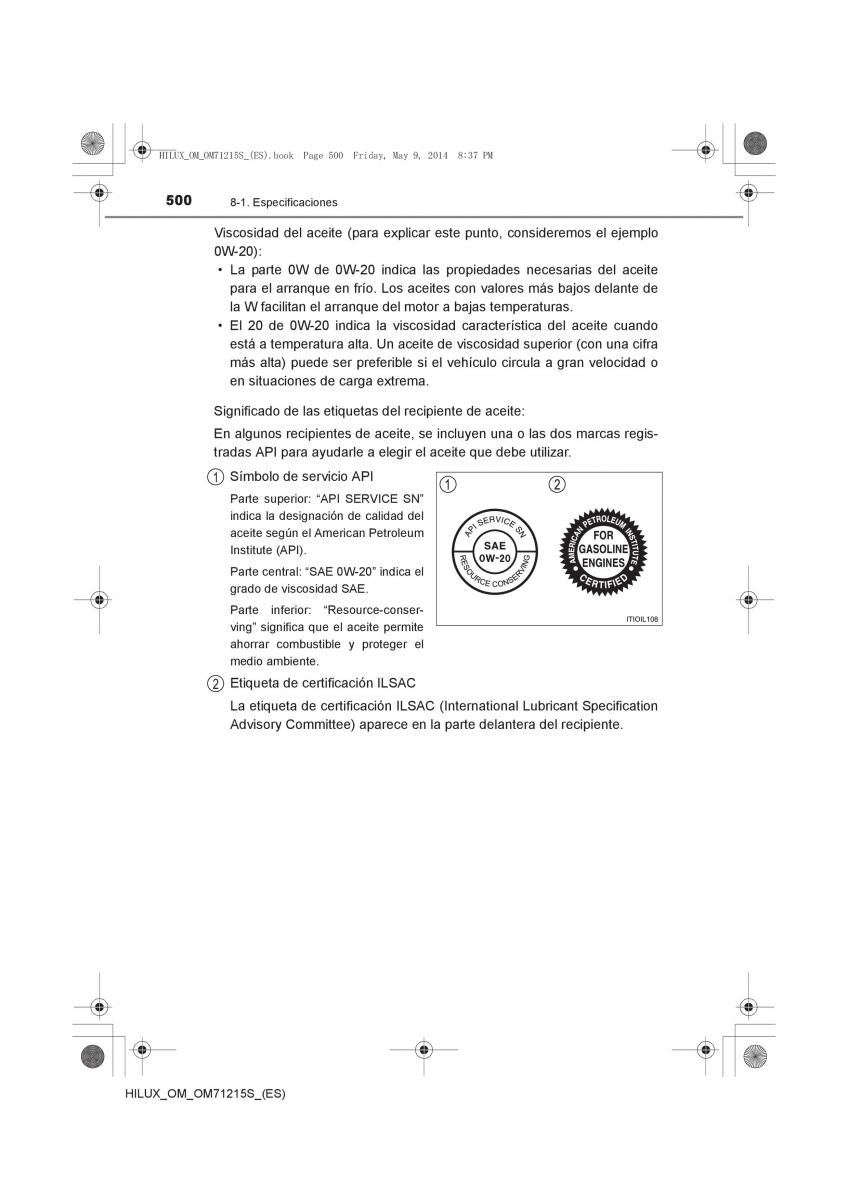 Toyota Hilux VII 7 manual del propietario / page 500