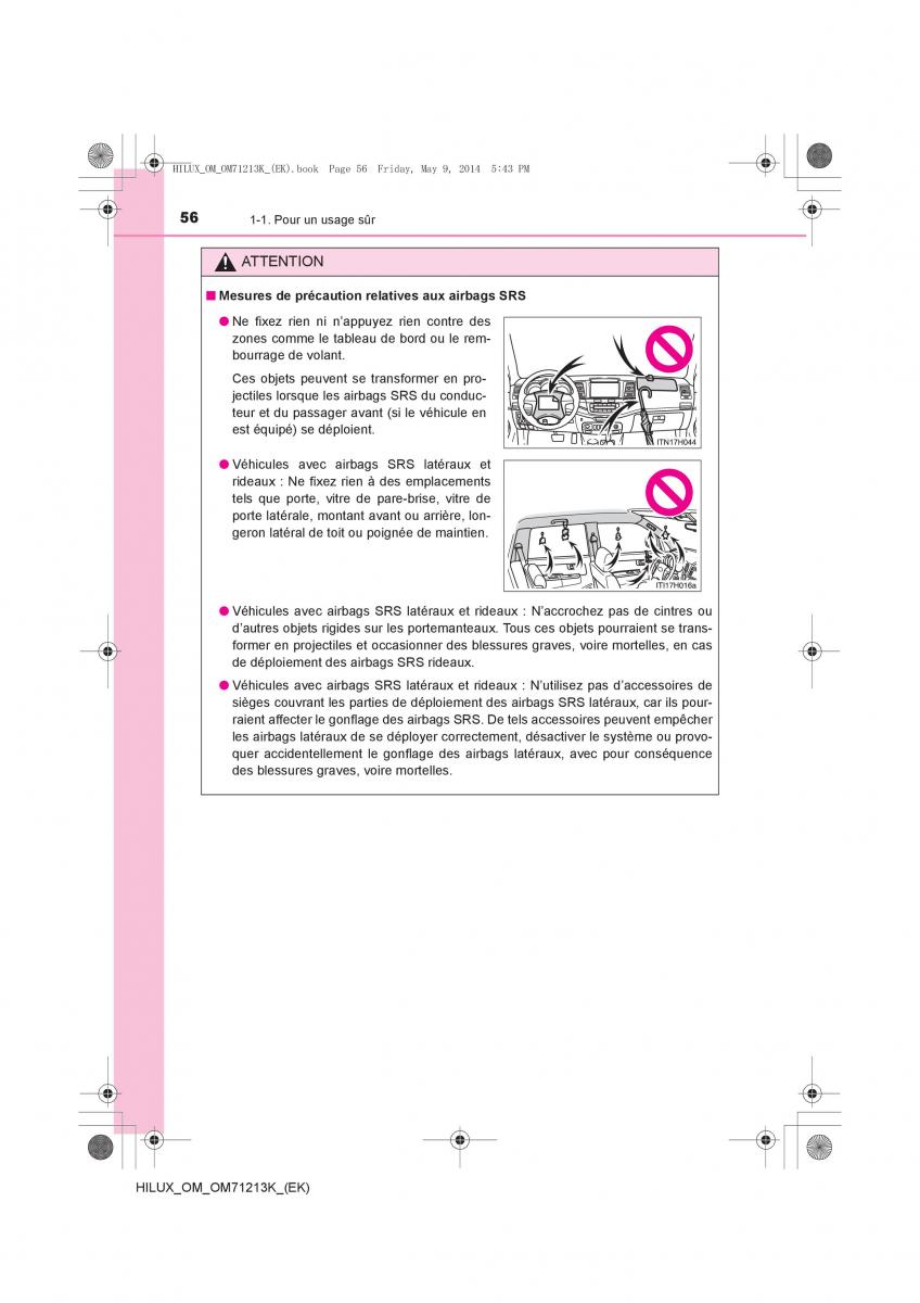 Toyota Hilux VII 7 manuel du proprietaire / page 56