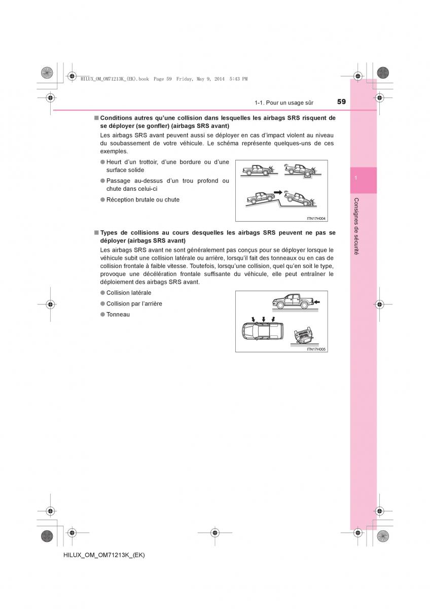 Toyota Hilux VII 7 manuel du proprietaire / page 59