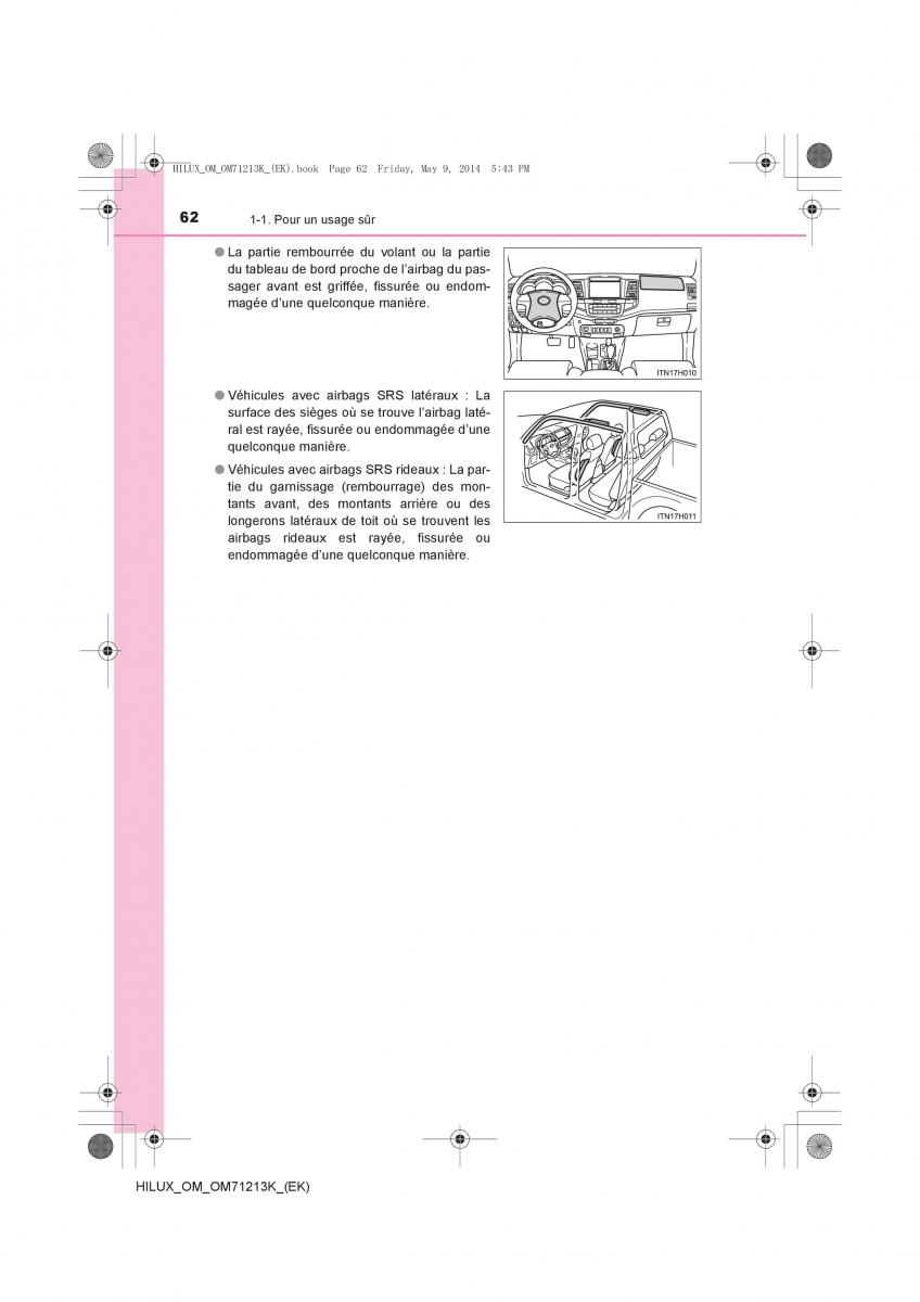 Toyota Hilux VII 7 manuel du proprietaire / page 62