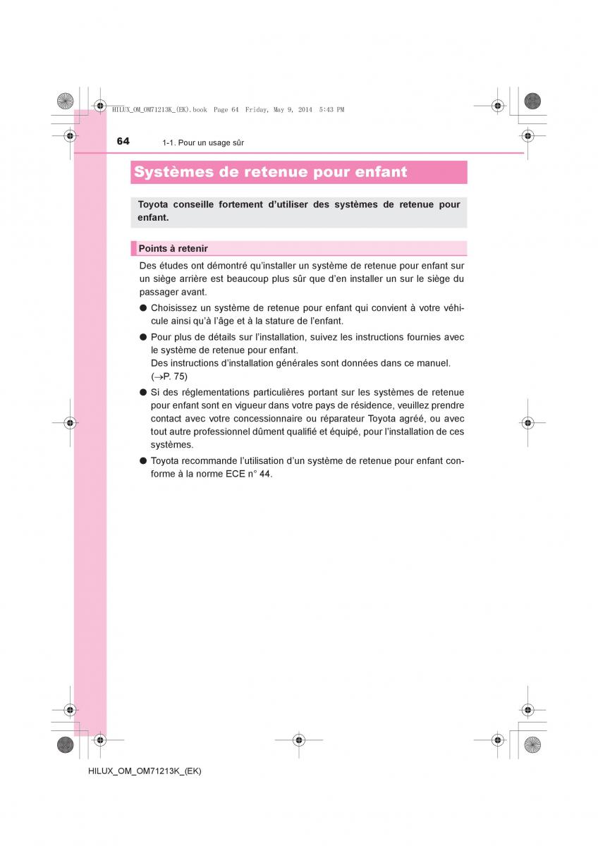 Toyota Hilux VII 7 manuel du proprietaire / page 64