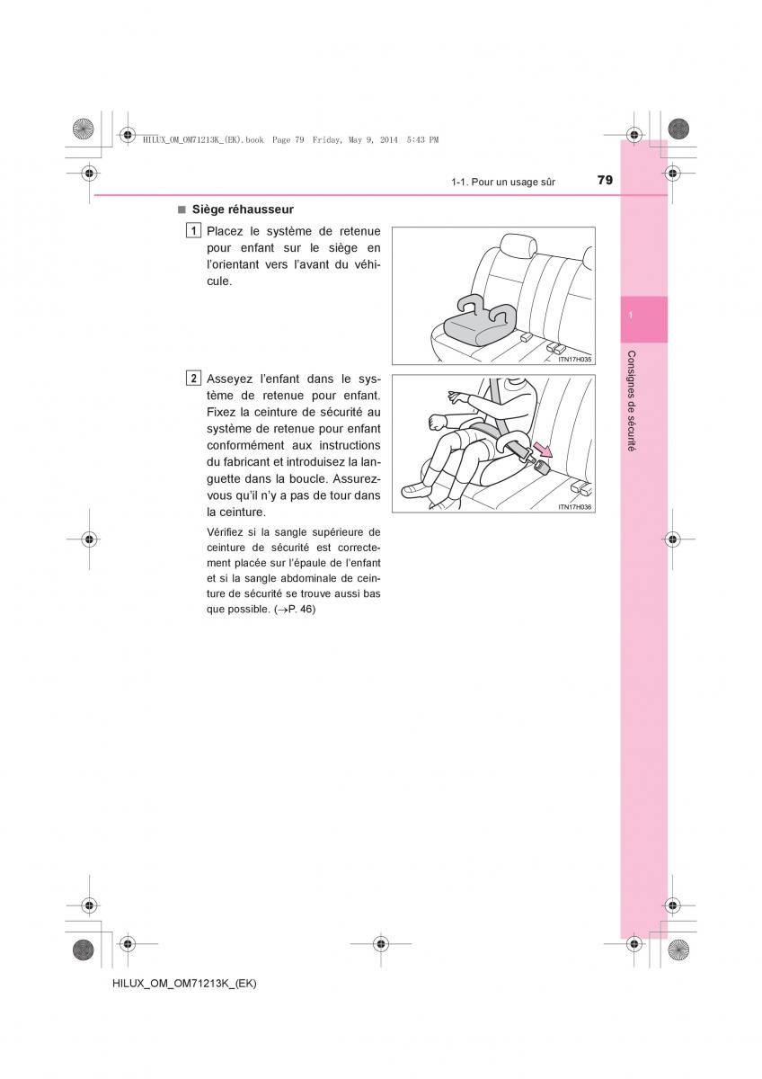 Toyota Hilux VII 7 manuel du proprietaire / page 79