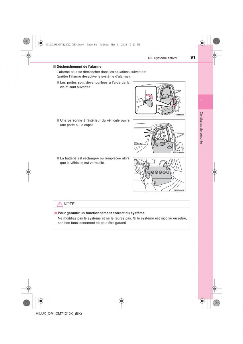 Toyota Hilux VII 7 manuel du proprietaire / page 91