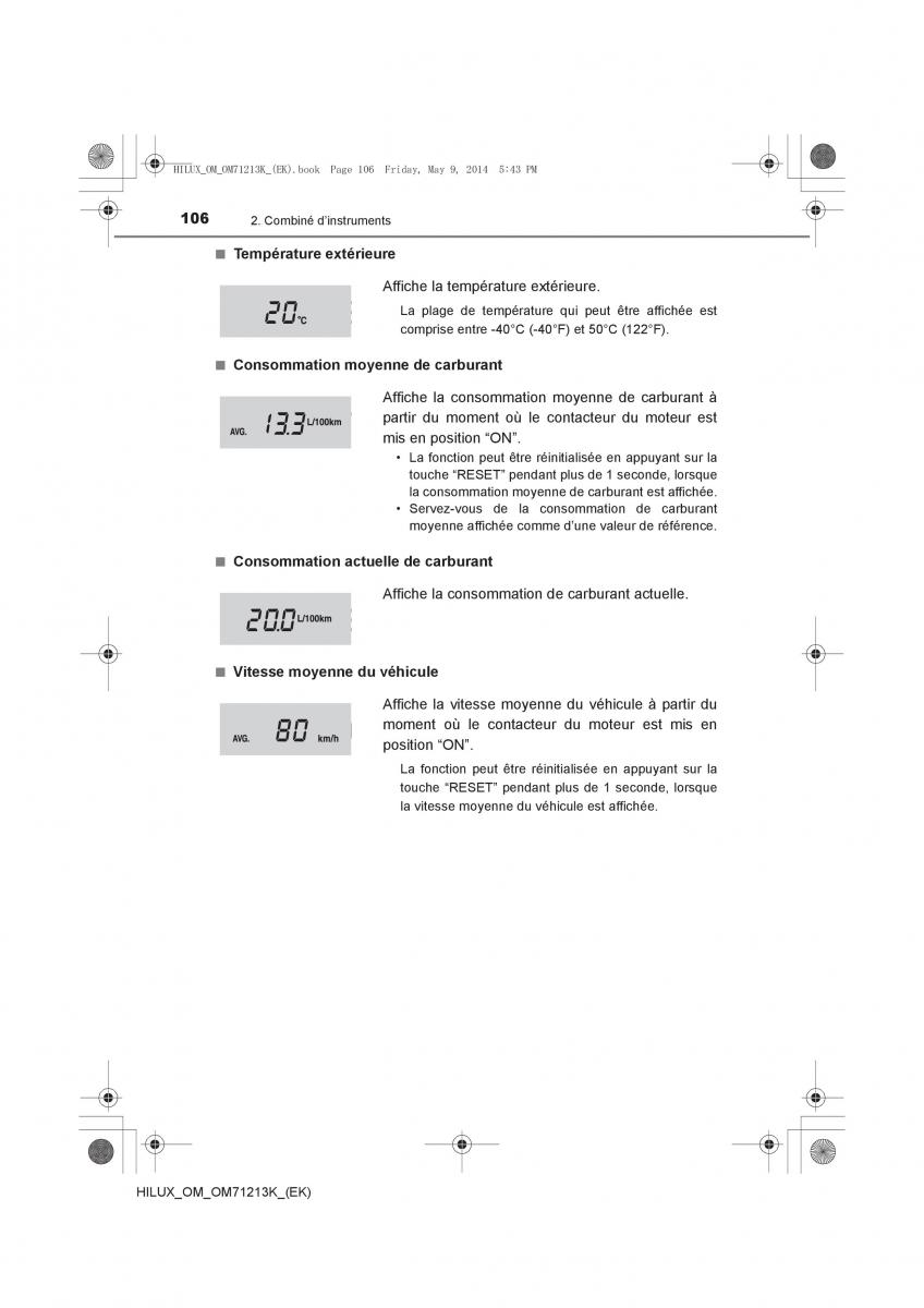 Toyota Hilux VII 7 manuel du proprietaire / page 106