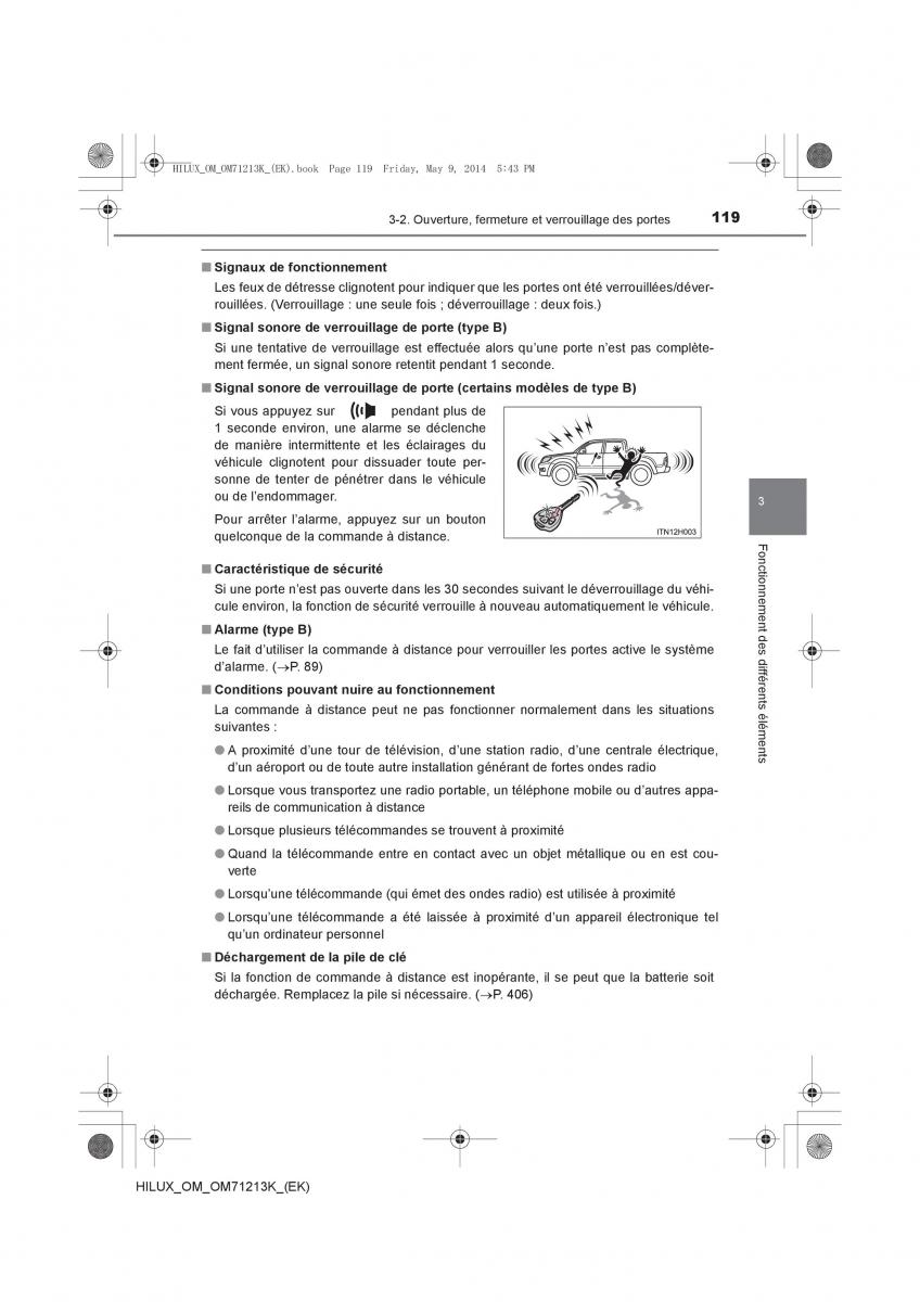 Toyota Hilux VII 7 manuel du proprietaire / page 119