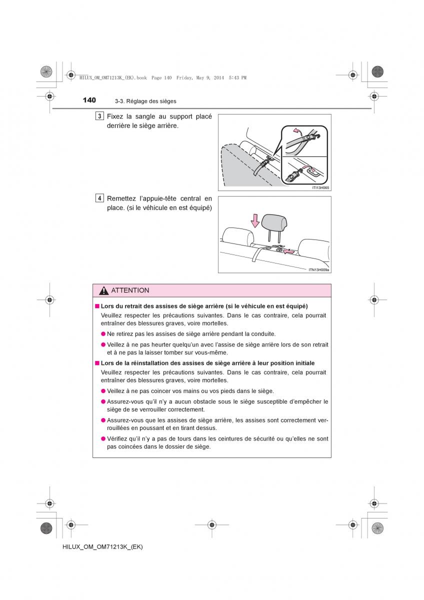 Toyota Hilux VII 7 manuel du proprietaire / page 140