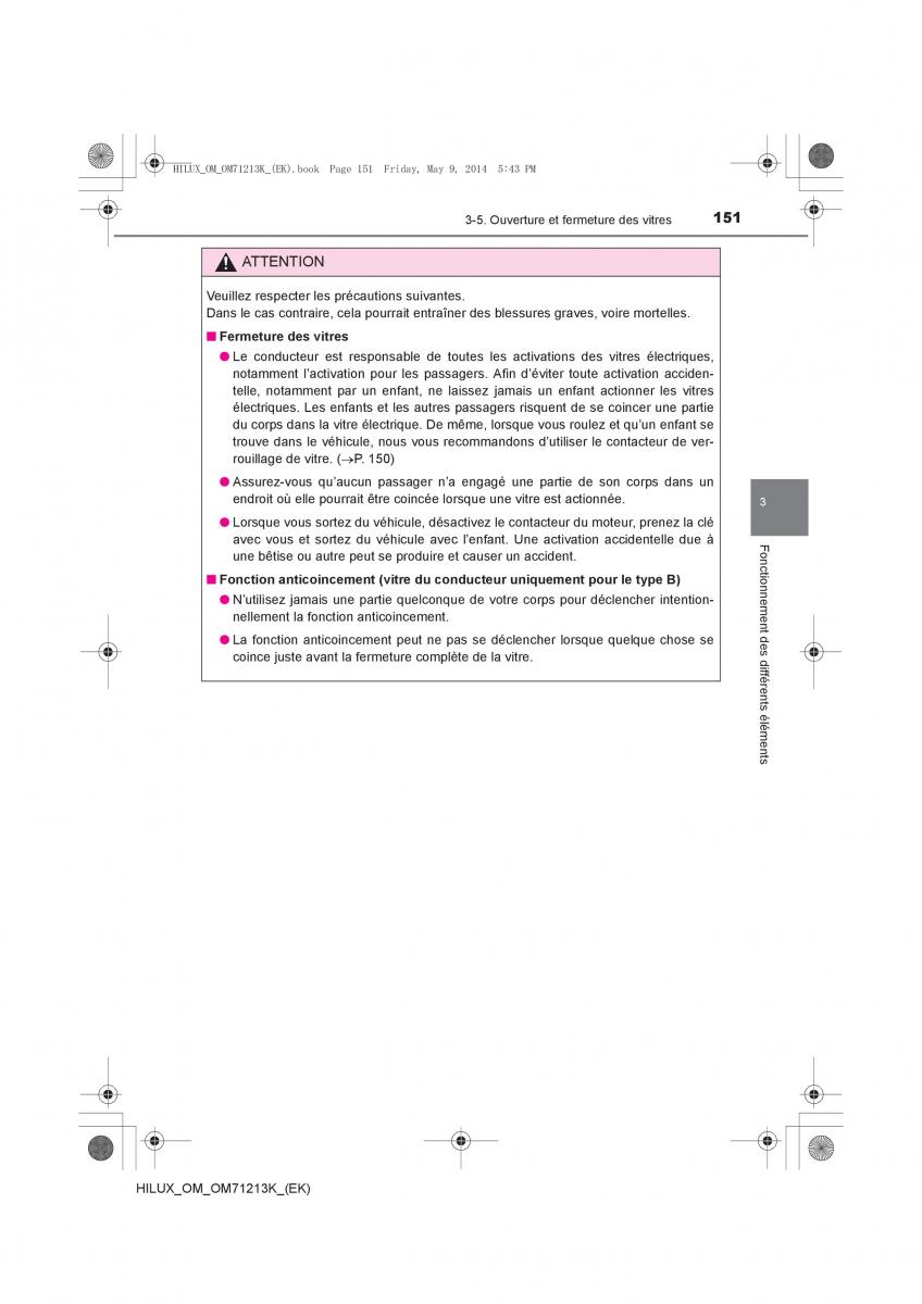 Toyota Hilux VII 7 manuel du proprietaire / page 151