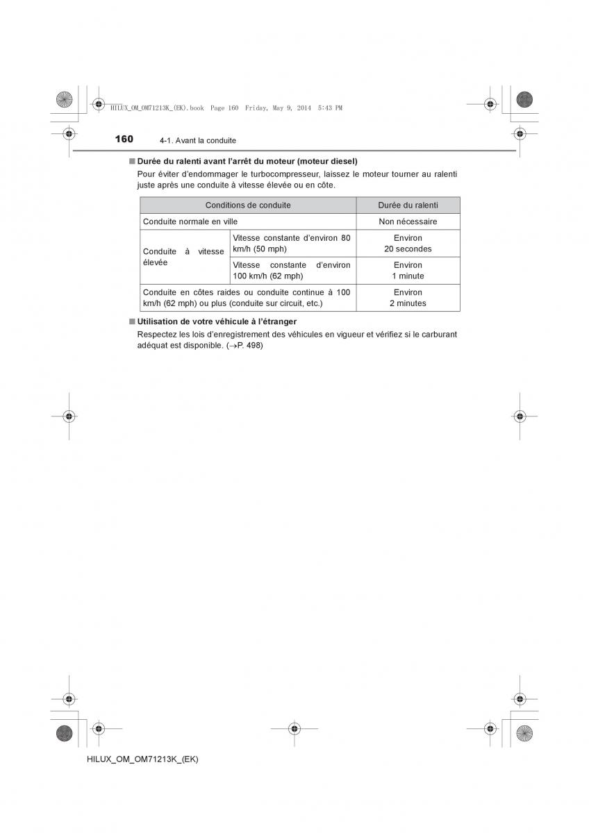 Toyota Hilux VII 7 manuel du proprietaire / page 160