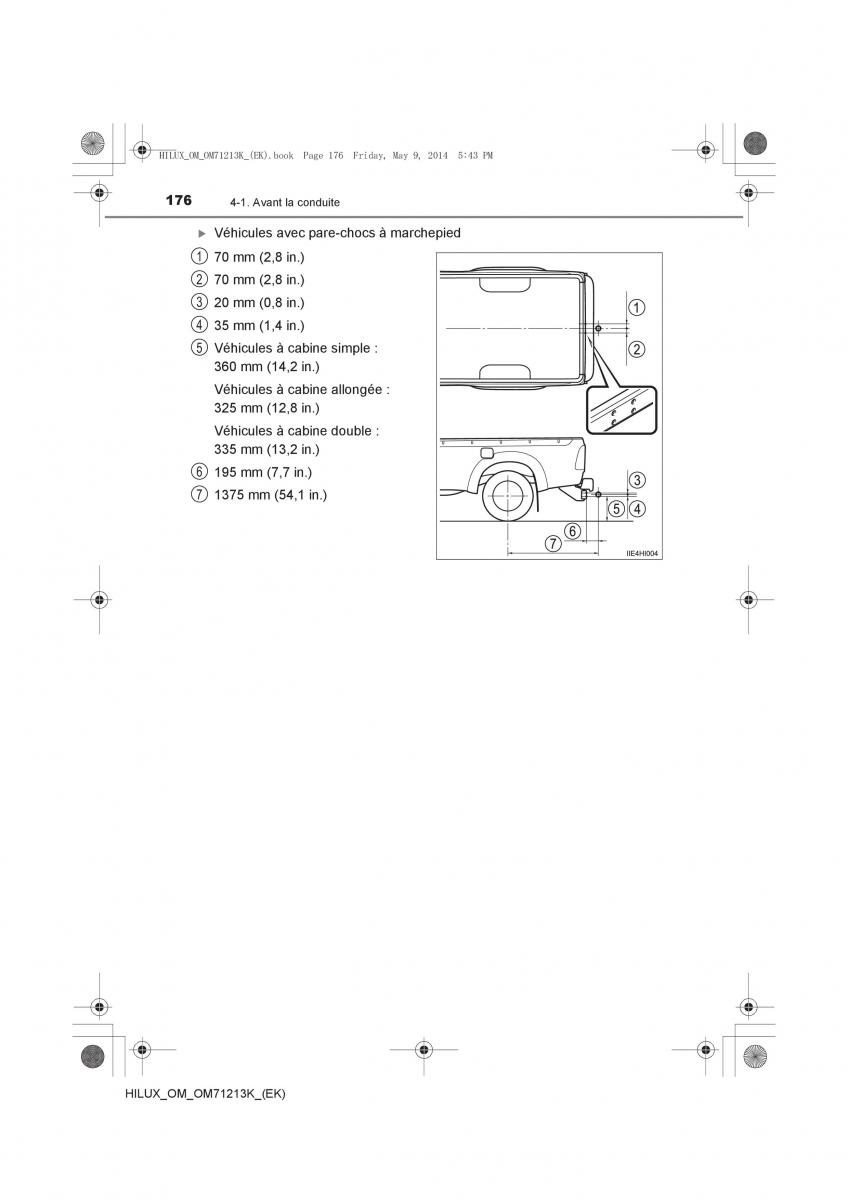 Toyota Hilux VII 7 manuel du proprietaire / page 176