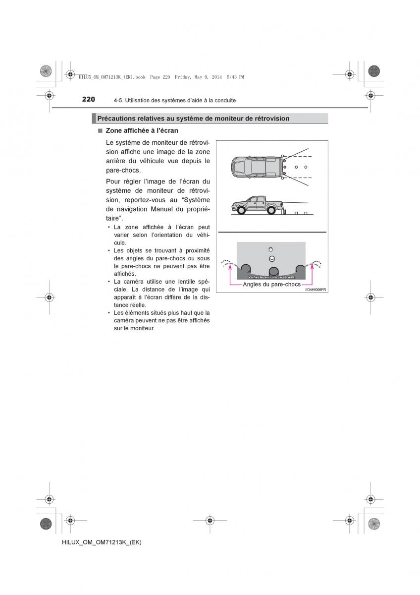 Toyota Hilux VII 7 manuel du proprietaire / page 220