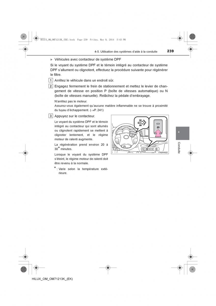 Toyota Hilux VII 7 manuel du proprietaire / page 239