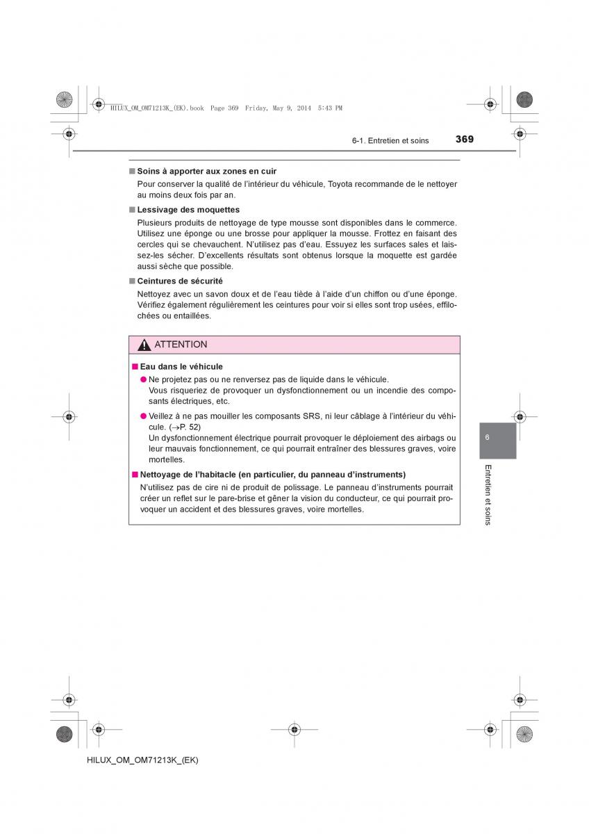 Toyota Hilux VII 7 manuel du proprietaire / page 369