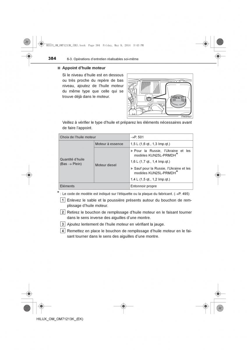 Toyota Hilux VII 7 manuel du proprietaire / page 384