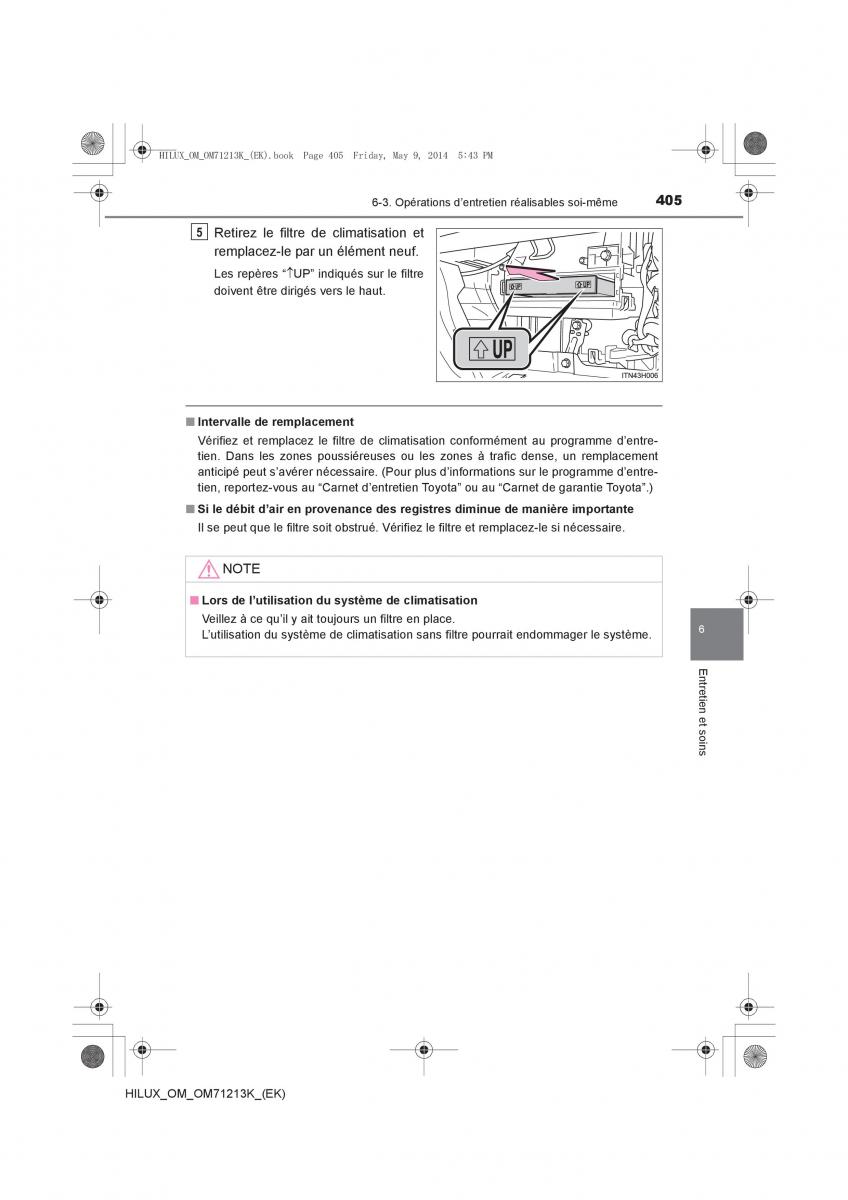 Toyota Hilux VII 7 manuel du proprietaire / page 405