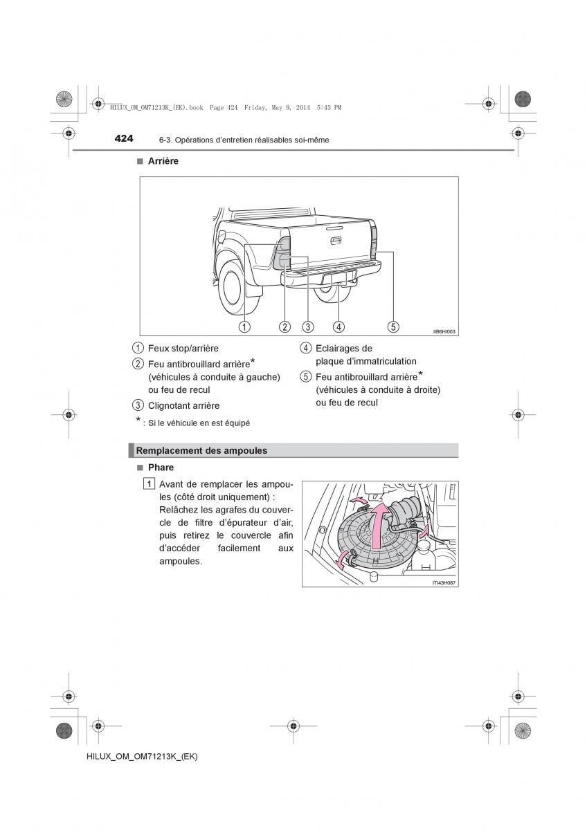 Toyota Hilux VII 7 manuel du proprietaire / page 424