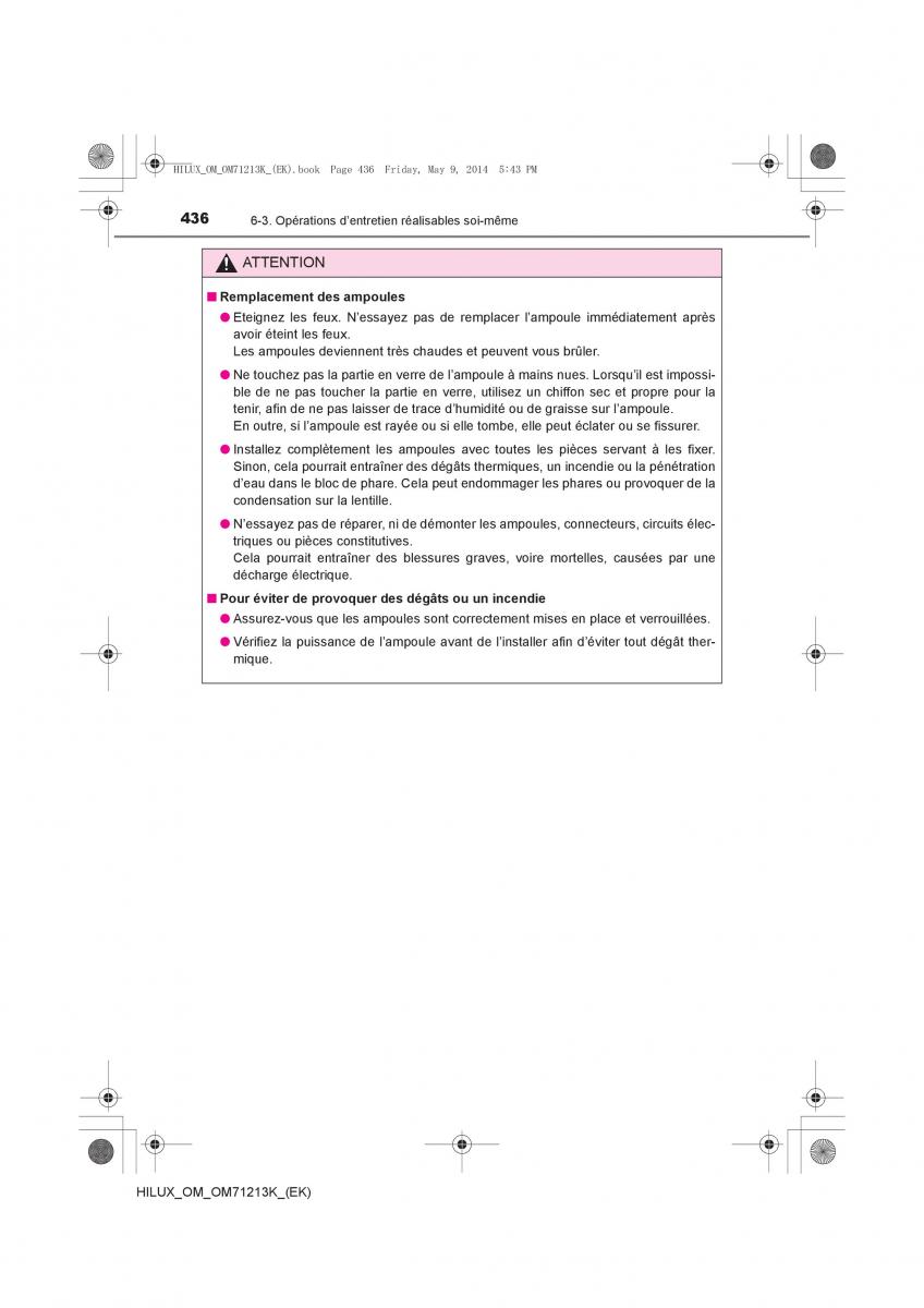 Toyota Hilux VII 7 manuel du proprietaire / page 436