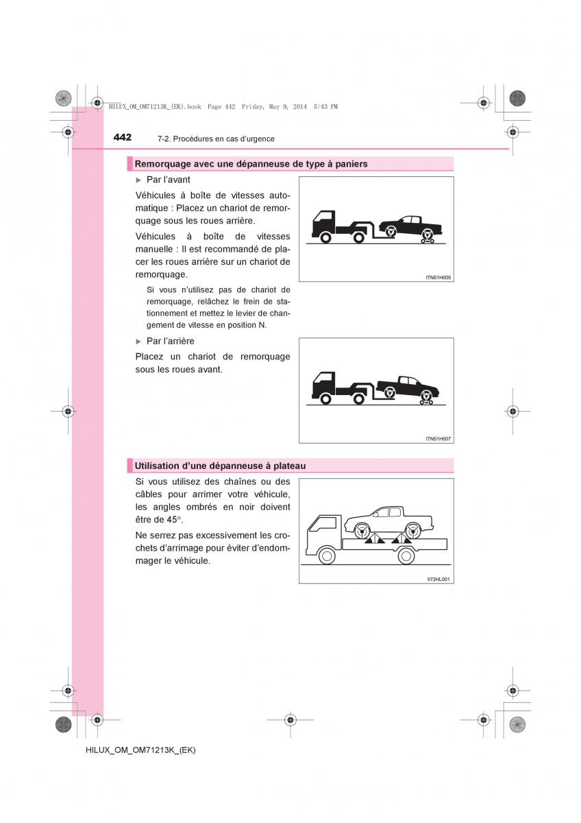 Toyota Hilux VII 7 manuel du proprietaire / page 442