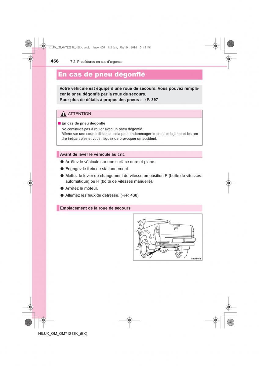 Toyota Hilux VII 7 manuel du proprietaire / page 456