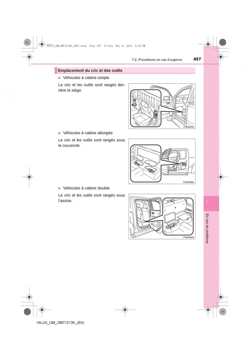 Toyota Hilux VII 7 manuel du proprietaire / page 457