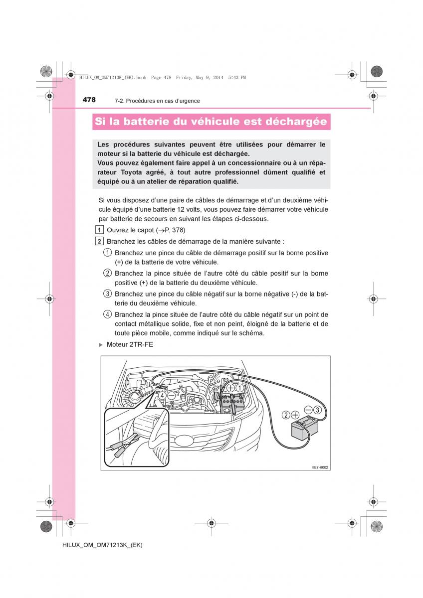 Toyota Hilux VII 7 manuel du proprietaire / page 478