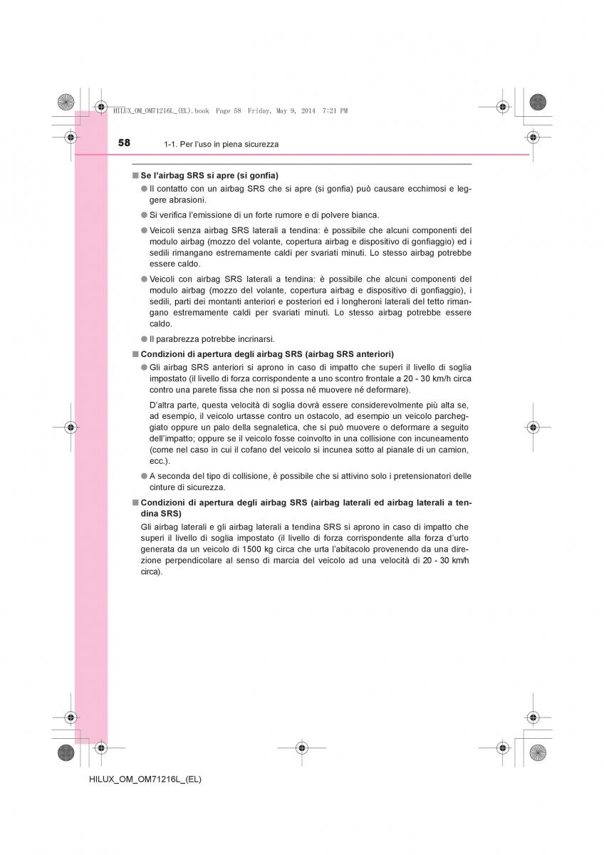 Toyota Hilux VII 7 manuale del proprietario / page 58