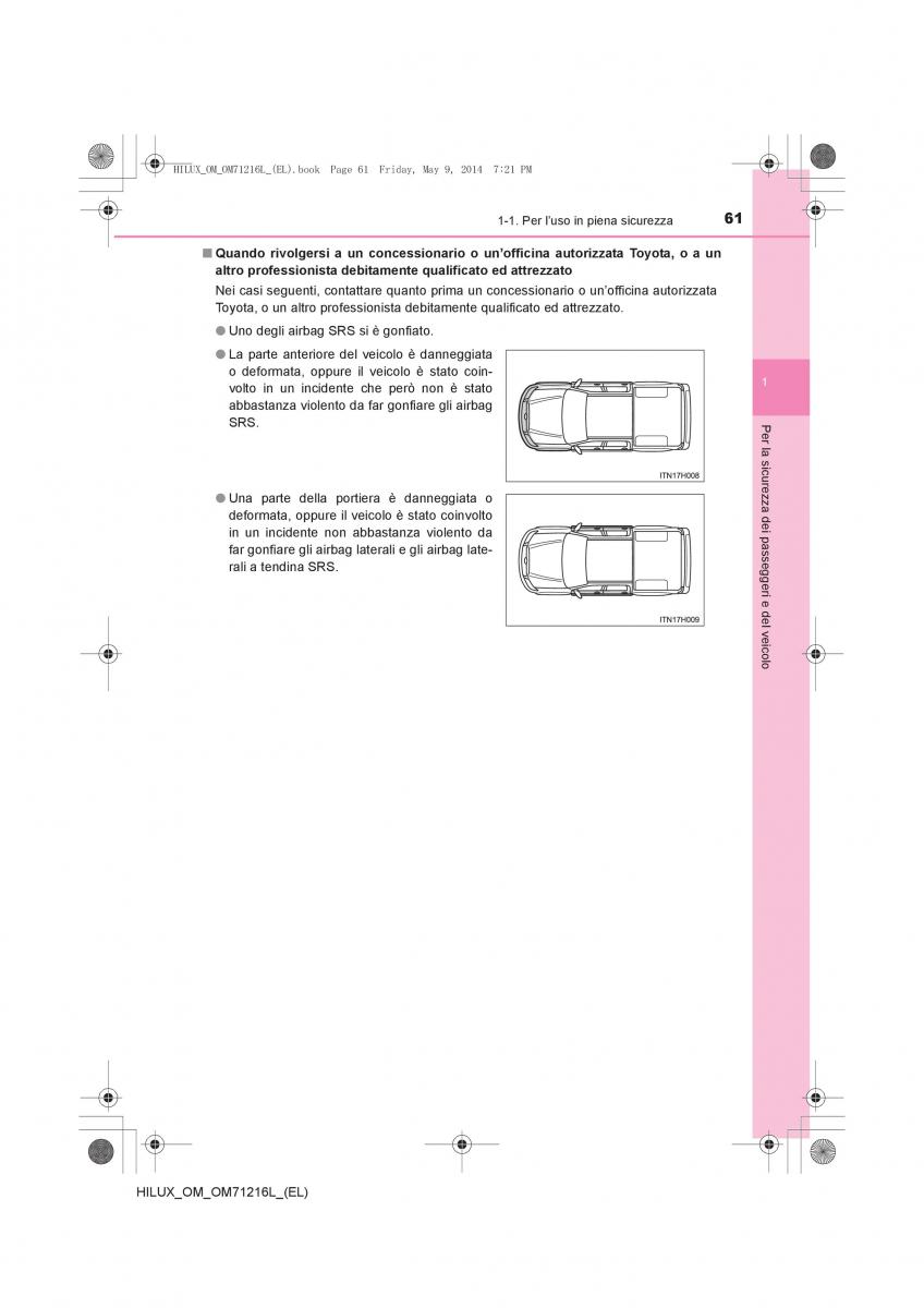 Toyota Hilux VII 7 manuale del proprietario / page 61