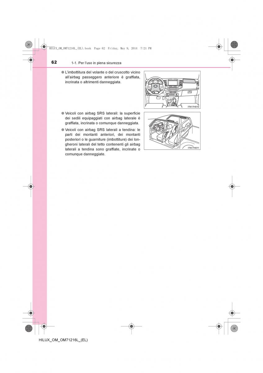 Toyota Hilux VII 7 manuale del proprietario / page 62