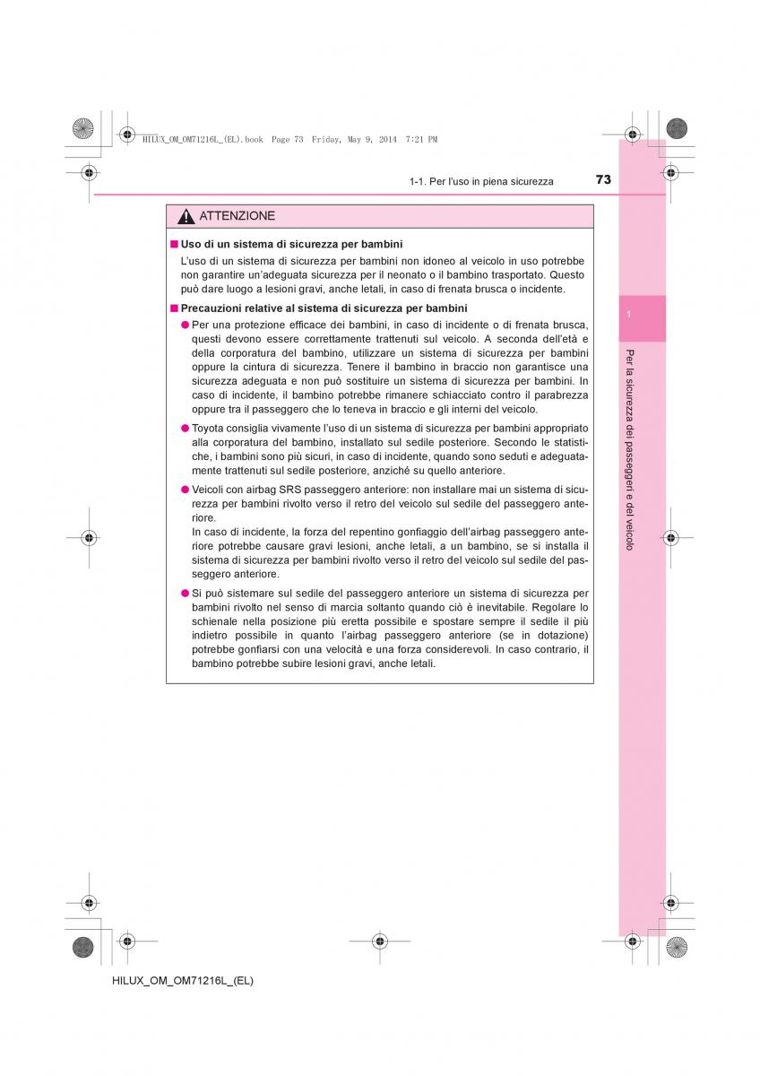 Toyota Hilux VII 7 manuale del proprietario / page 73