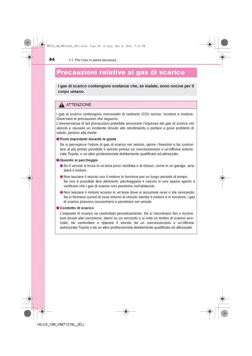 Toyota Hilux VII 7 manuale del proprietario / page 84