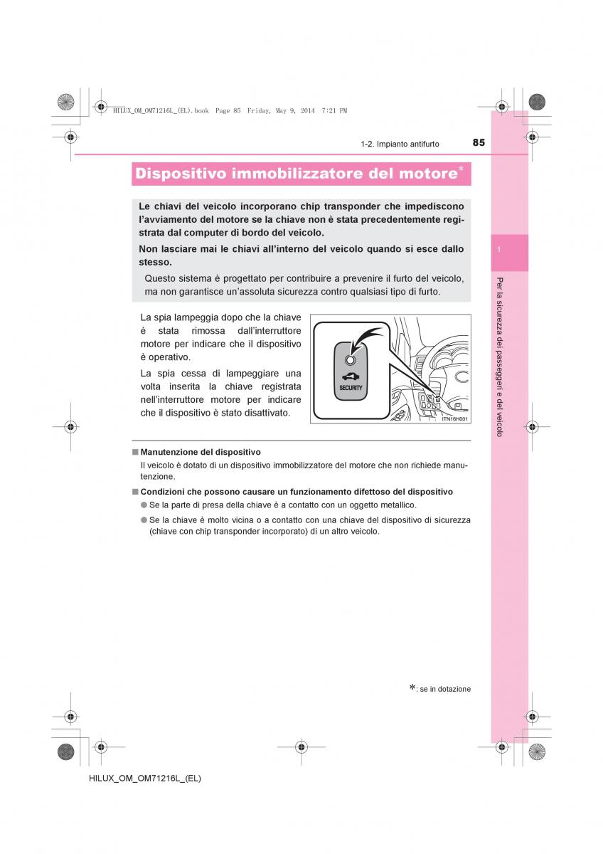 Toyota Hilux VII 7 manuale del proprietario / page 85