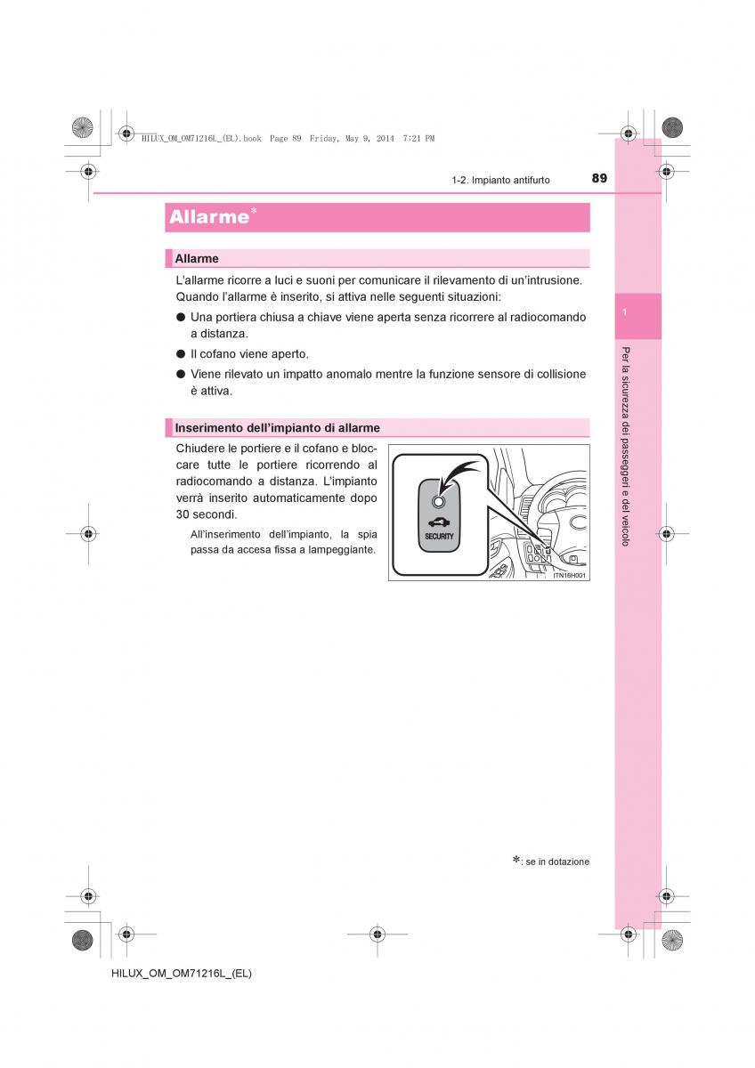 Toyota Hilux VII 7 manuale del proprietario / page 89