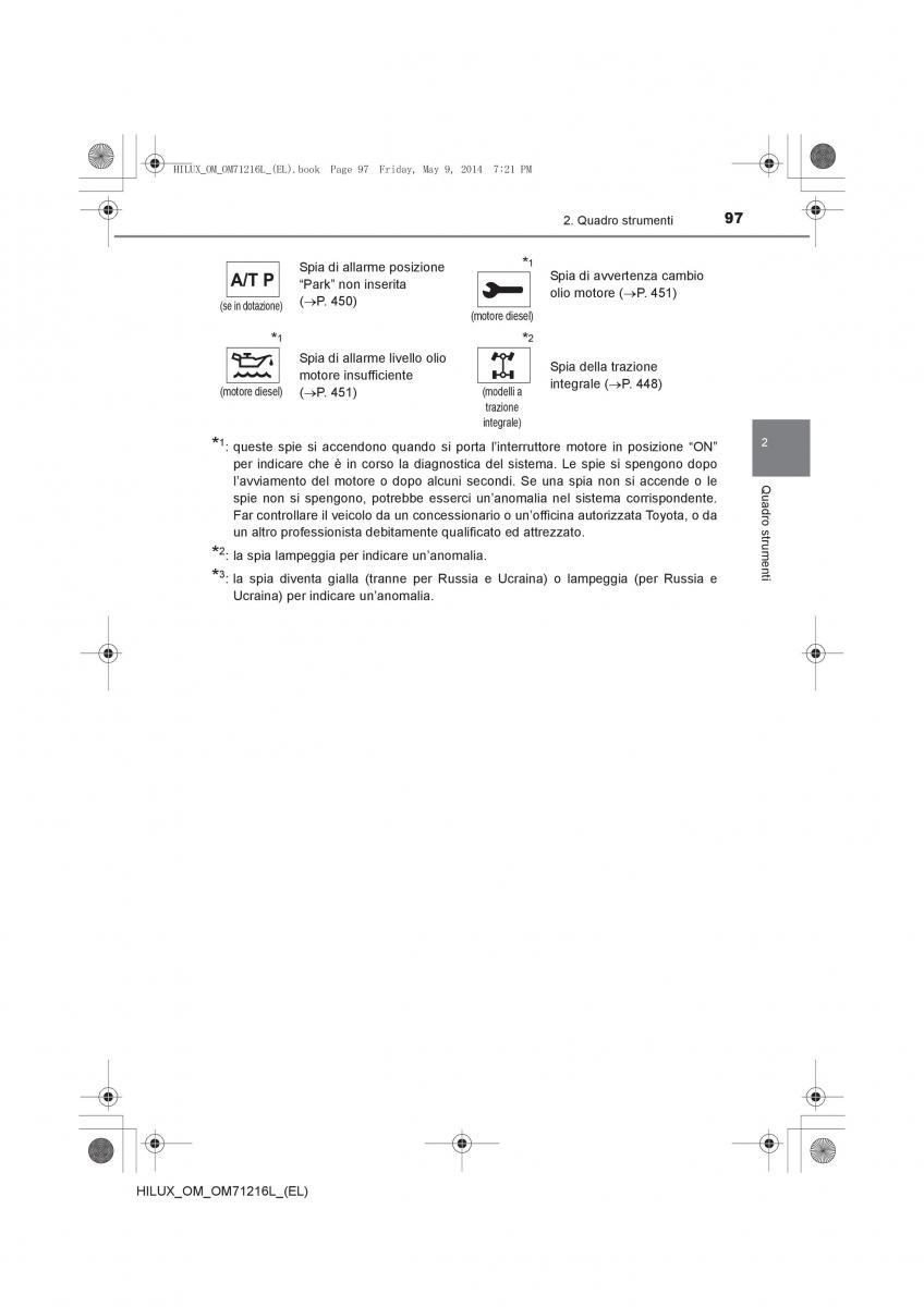 Toyota Hilux VII 7 manuale del proprietario / page 97