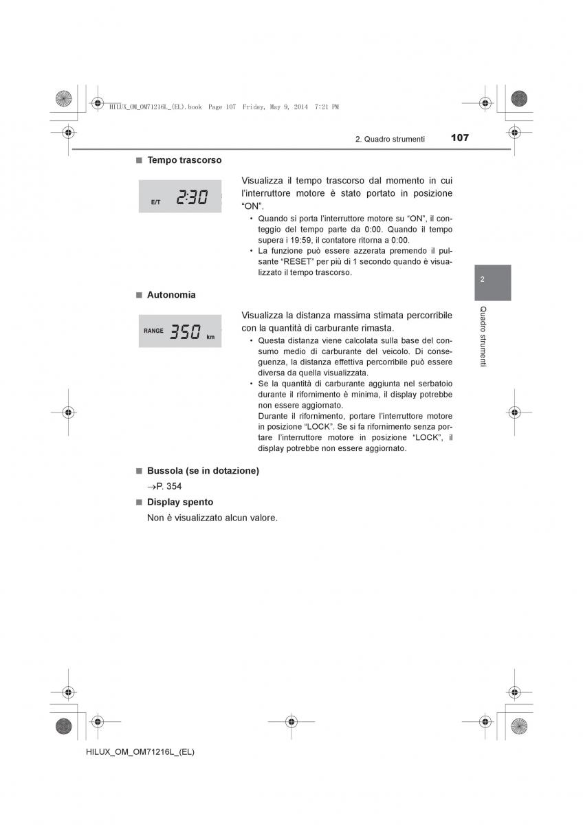 Toyota Hilux VII 7 manuale del proprietario / page 107