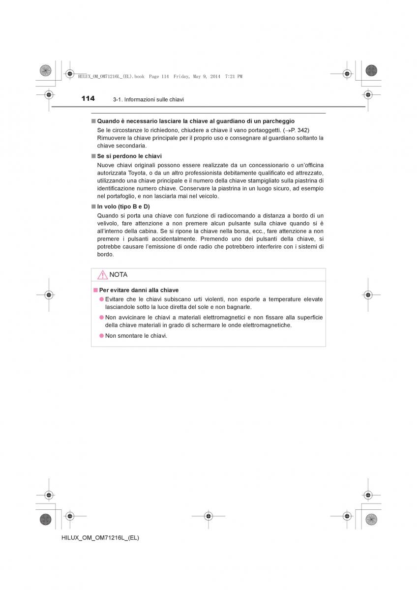 Toyota Hilux VII 7 manuale del proprietario / page 114