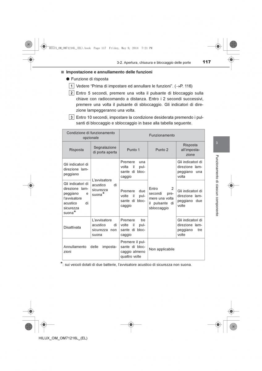 Toyota Hilux VII 7 manuale del proprietario / page 117