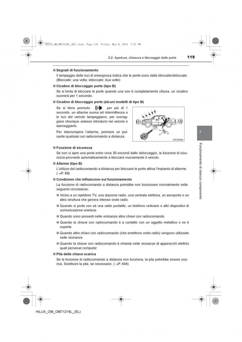 Toyota Hilux VII 7 manuale del proprietario / page 119