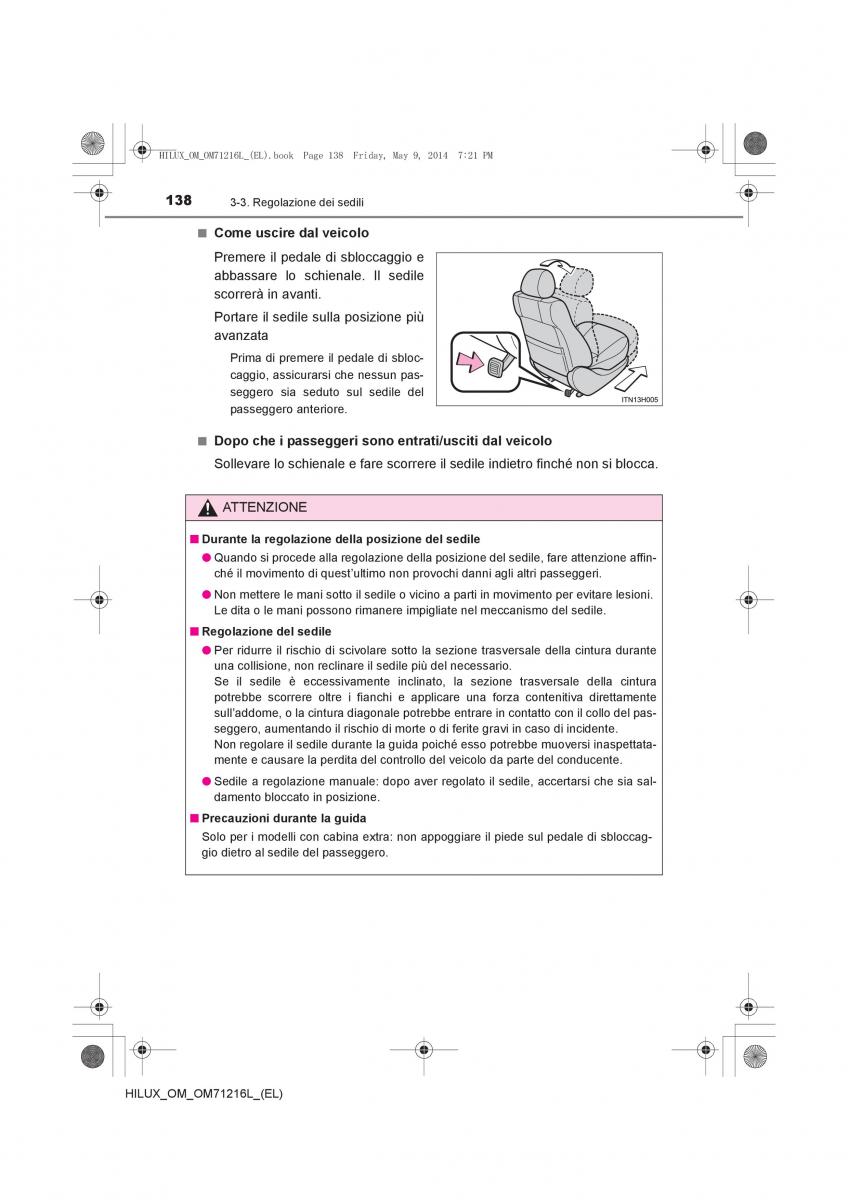 Toyota Hilux VII 7 manuale del proprietario / page 138