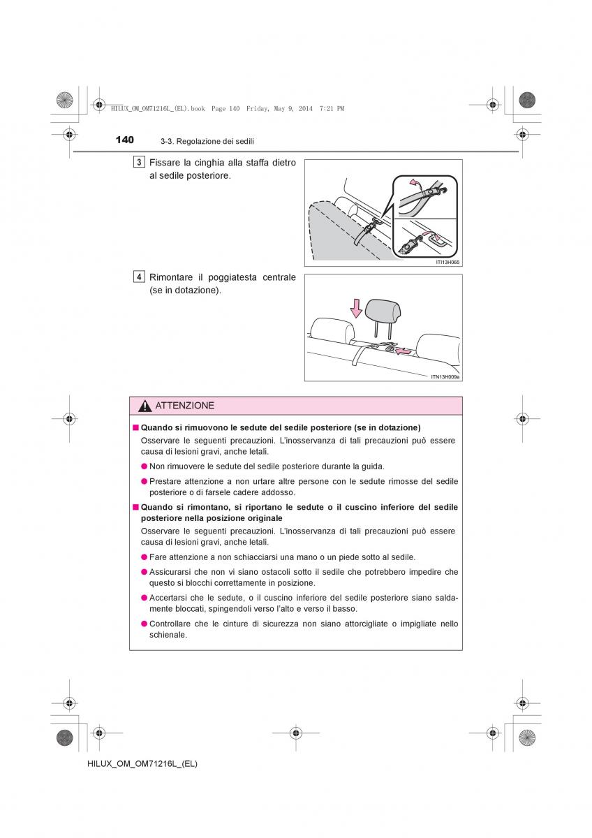 Toyota Hilux VII 7 manuale del proprietario / page 140