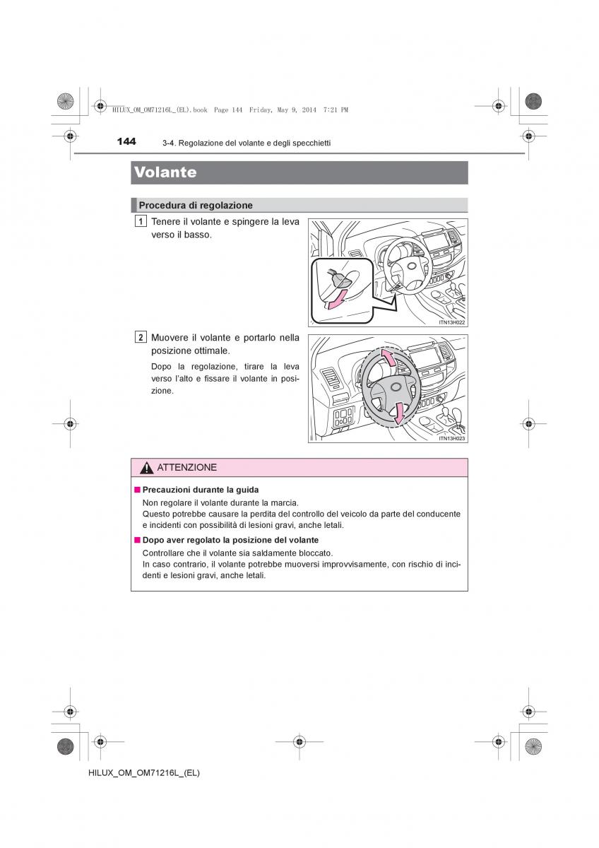 Toyota Hilux VII 7 manuale del proprietario / page 144