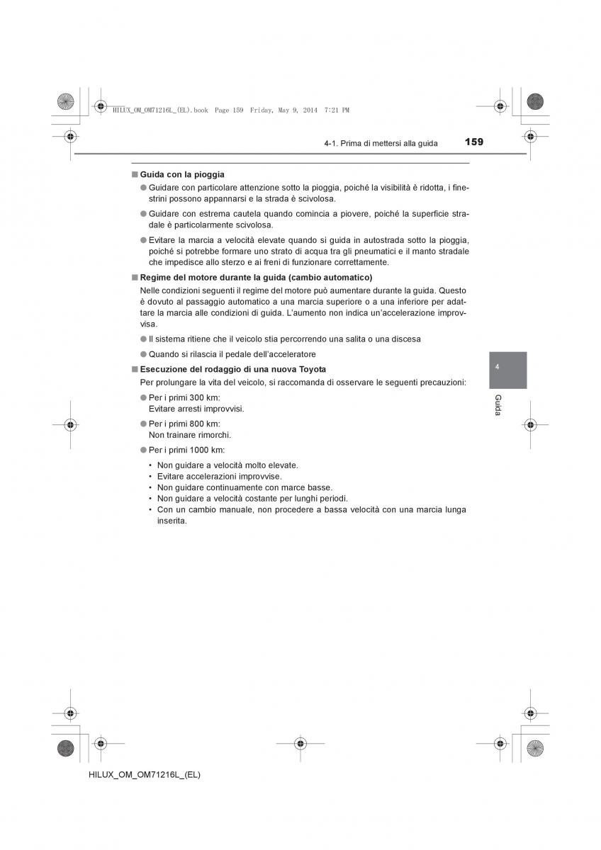 Toyota Hilux VII 7 manuale del proprietario / page 159