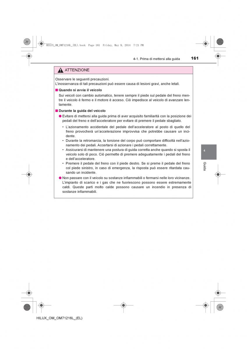 Toyota Hilux VII 7 manuale del proprietario / page 161